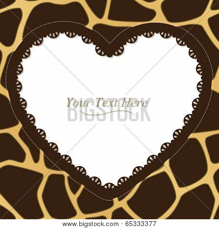 Giraffe Print Heart Frame