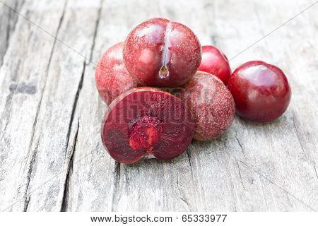 Bright Red Plums