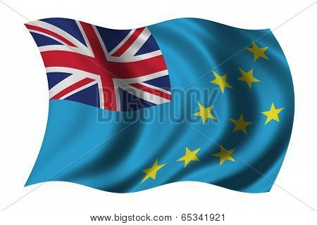 Flag of Tuvalu waving in the wind