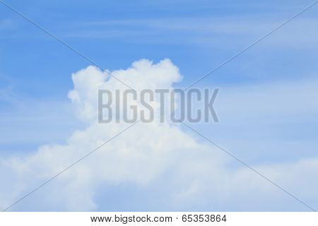 Blue Sky And Big White Cloud Background