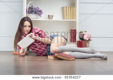 Woman with books