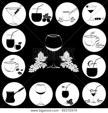 Set Of Drinks In Glasses. Vestor