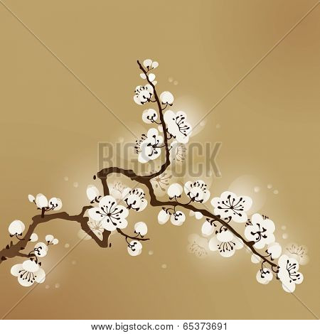 oriental style painting, plum blossom