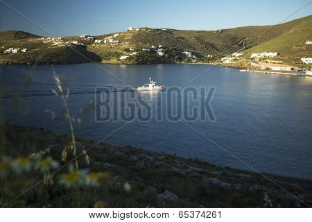 KYTHNOS, GREECE - APR 30, 2014: Marina of Kythnos, is a Greek island 100 km2 in area and has a coastline of about 100 km. It has more than 70 beaches, many of which are still inaccessible by road. 