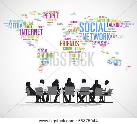 Vector of Business Meeting with Cartography