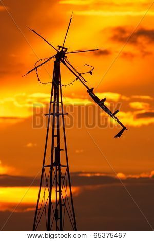 Old Windmill At Sundown