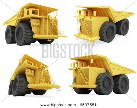 独立的施工车辆的拼贴画
