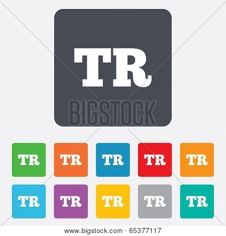 Turkish language sign icon. TR translation
