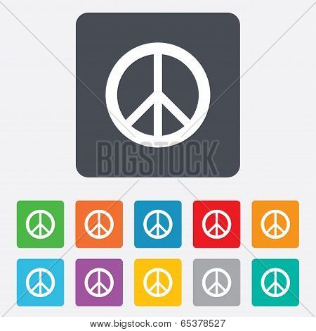 Peace sign icon. Hope symbol