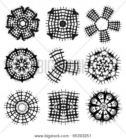 Calligraphic decorative elements and photomasks