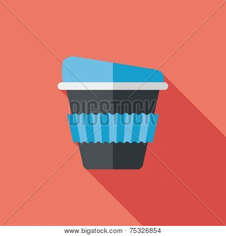 Takeaway Coffee Flat Icon With Long Shadow,eps10