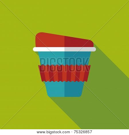 Takeaway Coffee Flat Icon With Long Shadow,eps10