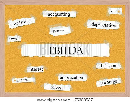 Ebitda Corkboard Word Concept
