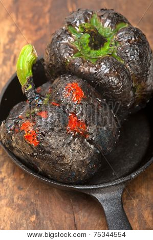 Charcol Scorched Fresh Bell Peppers