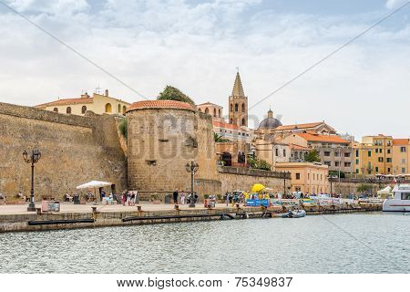 Watchtowers On The City Walls In Alghero