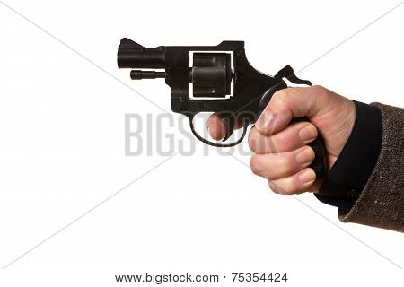 Man Shooting A Handgun