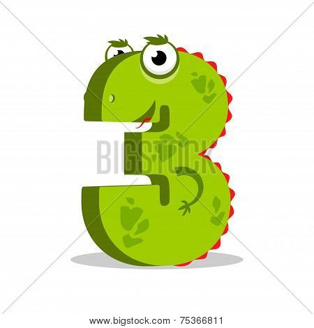 English alphabet number 3. Third.Three