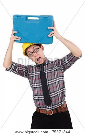 Industrial worker isolated on the white background