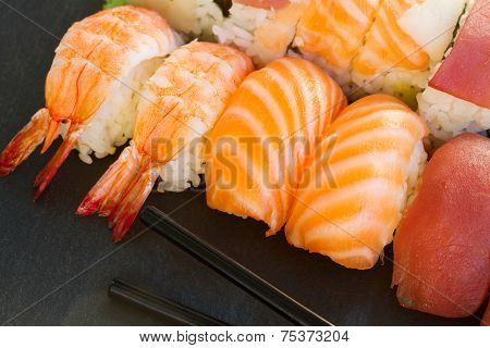 Lunch With  Sushi Dish