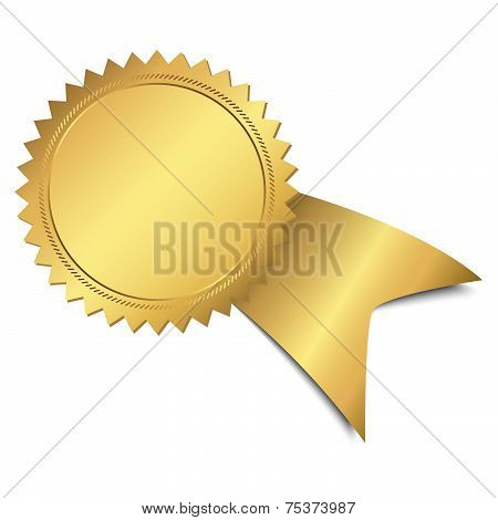 Gold Button With Ribbon