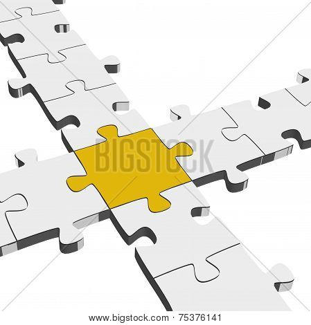 3D Puzzle Connection / Teamwork Symbolism