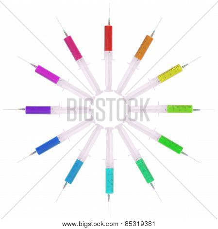 Syringe With Medicine Multicolored