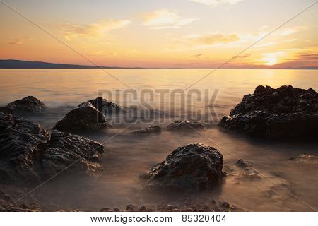 Sunset on adriatic sea
