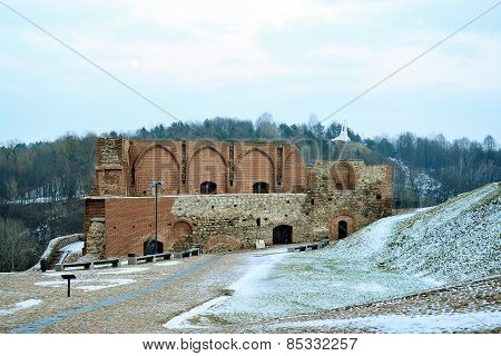 Upper Castle Keep On Gediminas Hill Is A Part Of Vilnius Castle Complex
