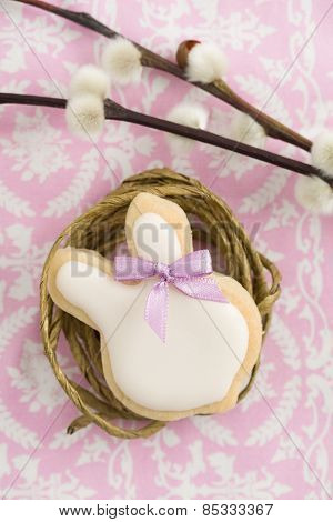 Easter bunny sugar cookie