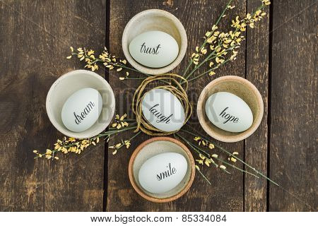 Eggs with messages