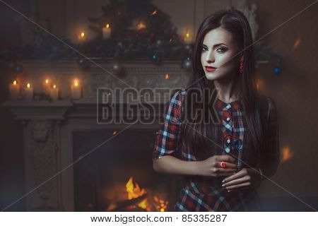 Girl Witch With Scissors.