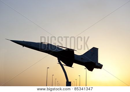 Retired Cf-5 In The Middle Of A Roundabout