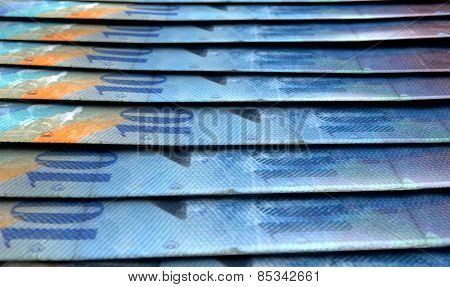 Lined Up Close-up Banknotes