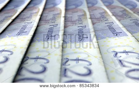 Lined Up Close-up Banknotes