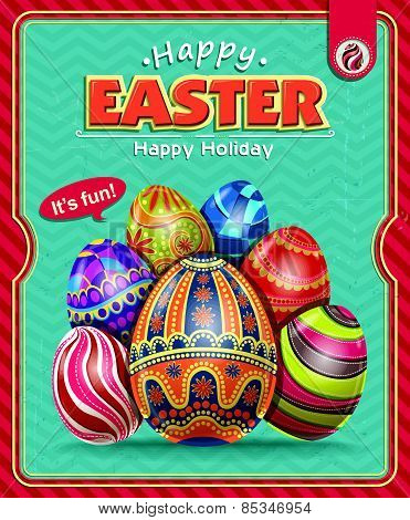 Vintage Easter poster design