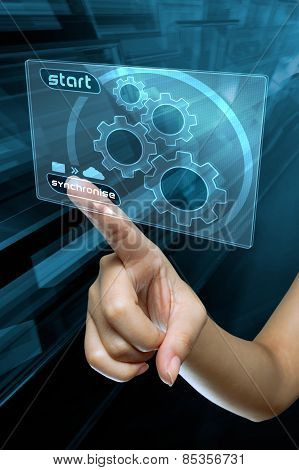 a woman finger transfer data