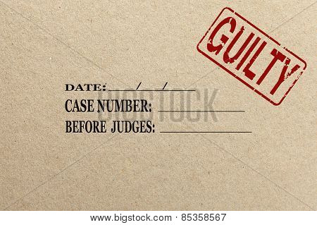 Paper texture with Guilty court folder