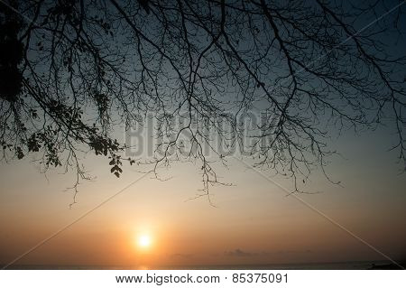 Sunset Over The Sea,koh Phitak Island,Thailand.