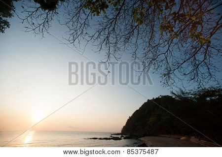 Sunset Over The Sea,koh Phitak Island,Thailand.