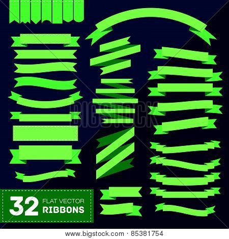 Set of variety of flat vector ribbons