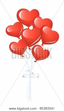 Red heart balloons