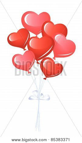 Red heart balloons