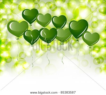Green Heart Balloons