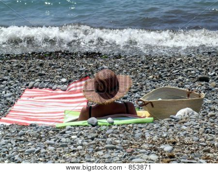 Turist rannalla