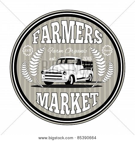 retro farming label