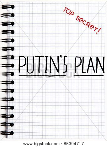 Notepad With A Putin's Plan Writing