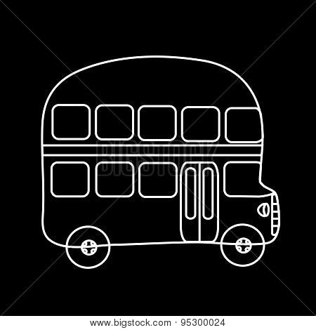 Symbol Double-decker Bus Black Background