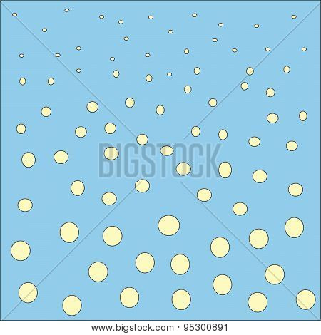 The Yellow Circles On A Blue Background Abstract