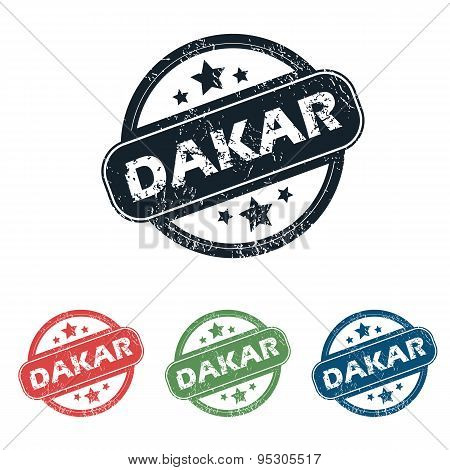 Round Dakar city stamp set