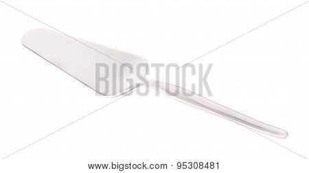 Steel metal cake server tool isolated